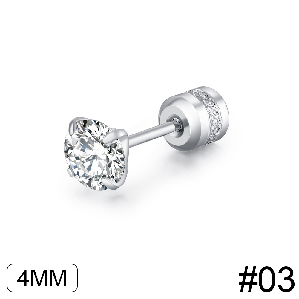 Khuyên Tai Thép Không Gỉ Đính Đá Zircon Thời Trang