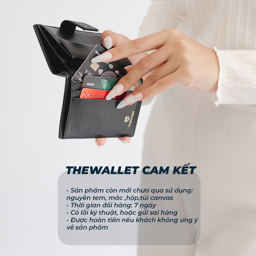 Ví nữ mini cao cấp cầm tay CHERISH nhỏ gọn nhiều ngăn THEWALLET