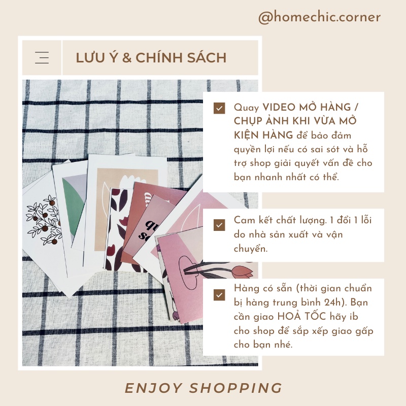 Set postcard dán tường bìa ảnh trang trí decor bàn học phụ kiện chụp ảnh Hàn Quốc Vintage/Boho | HOME CHIC CORNER