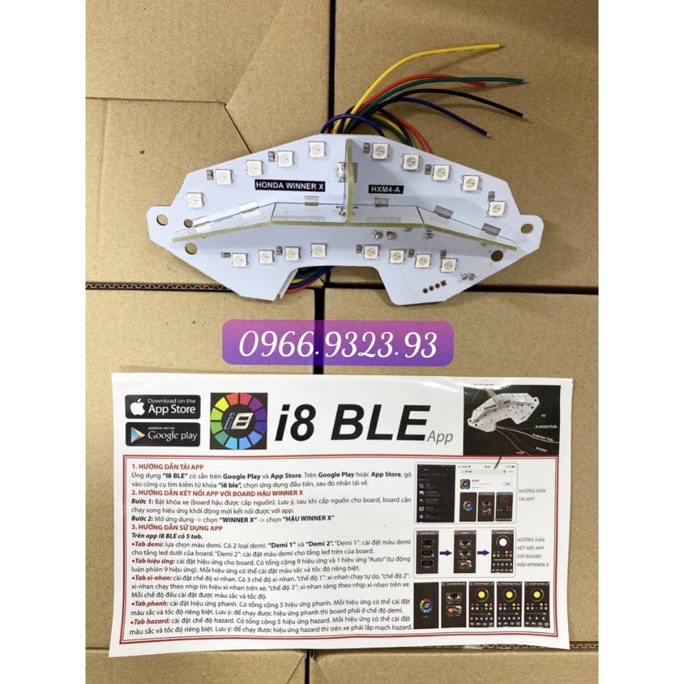 Đèn Audi Demi i8 hiệu ứng cho Ex155-Win X - bảng mạch chỉnh app 7 màu