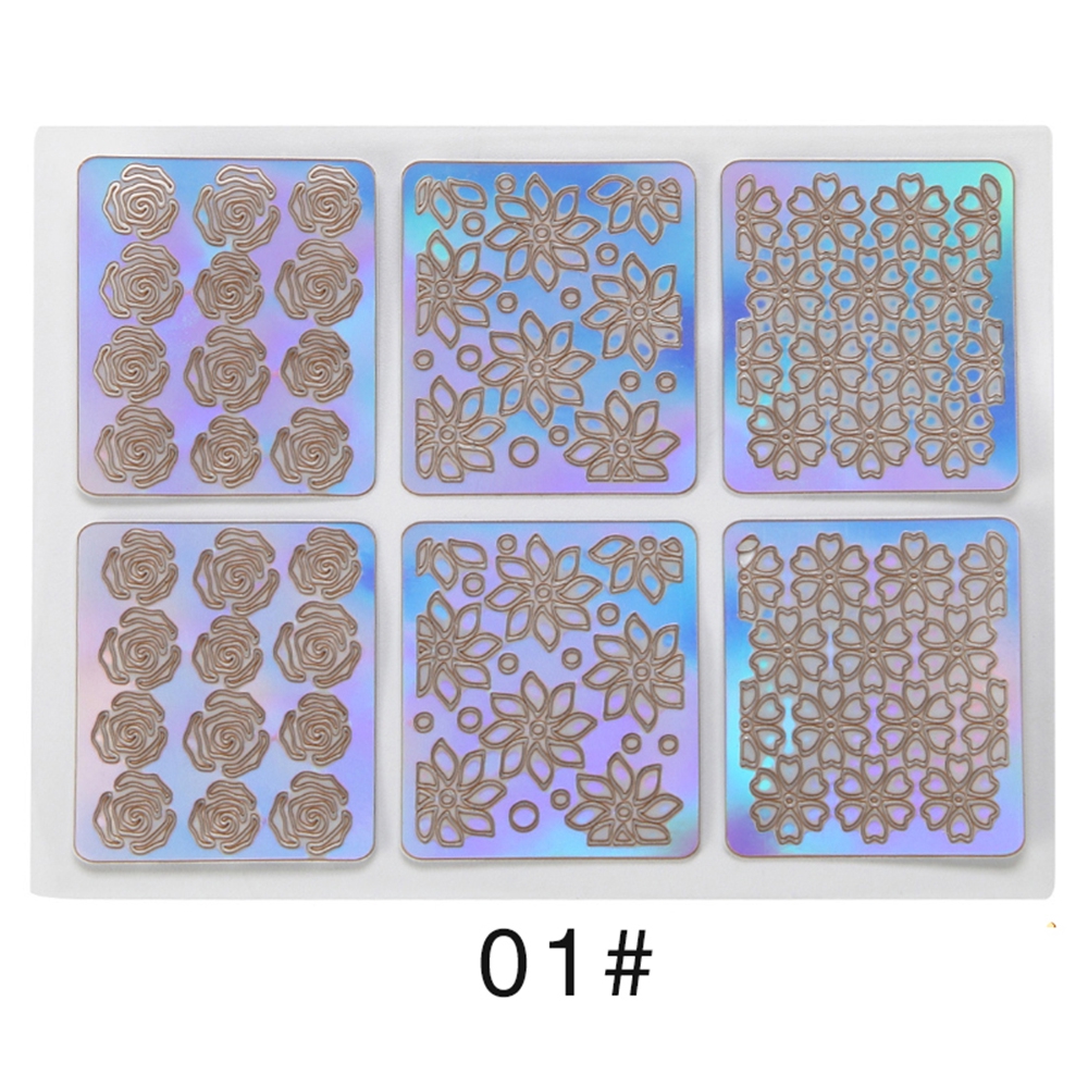 Set 6/12/24 miếng dán vinyl hỗ trợ trang trí móng tay nghệ thuật