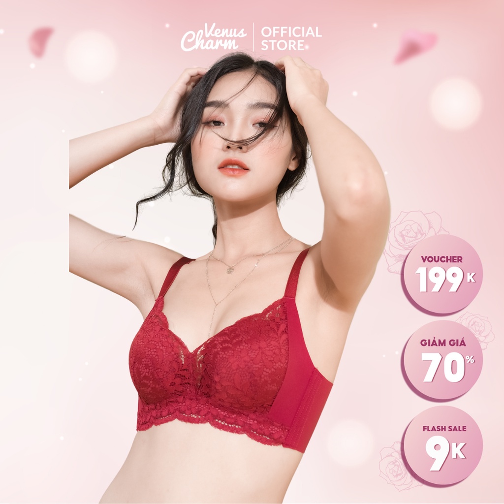 Áo lót nữ Venus Charm ren đệm dày nâng ngực 4cm cho form ngực nhỏ 6018