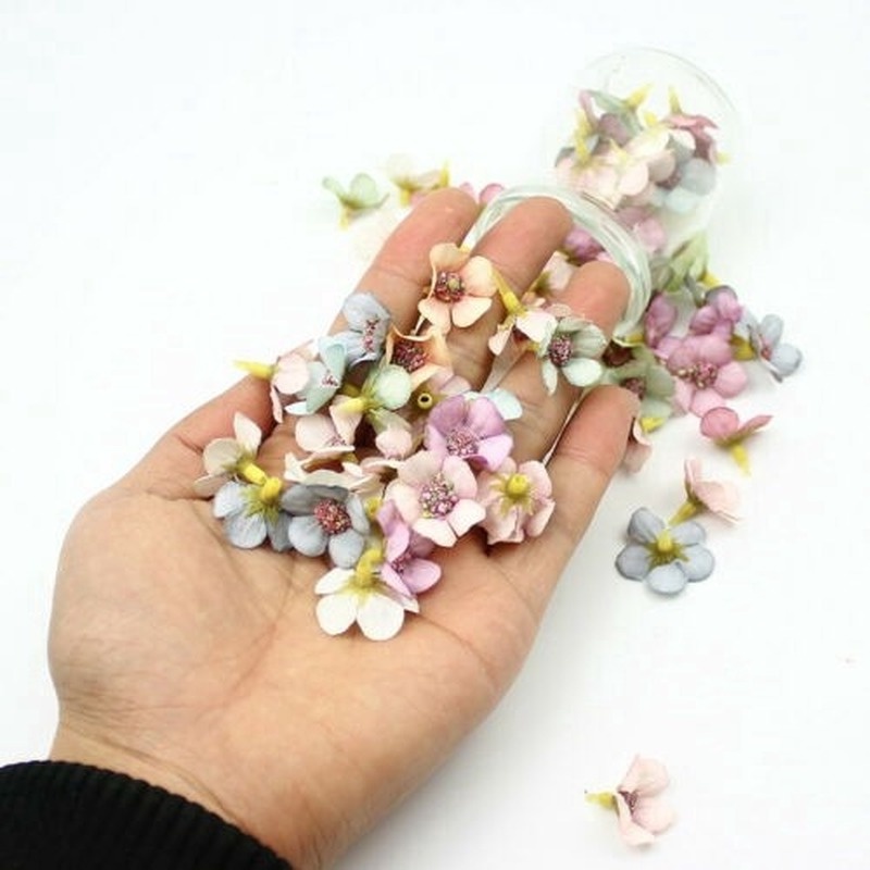 Set 50 Hoa Cúc Giả Mini Nhiều Màu Trang Trí Đa Năng