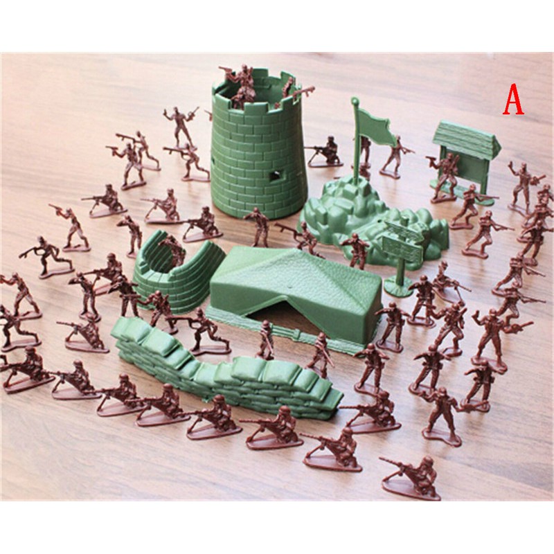 Set 100 Mô Hình Lính Quân Đội 4cm Bằng Nhựa Cho Bé Trai