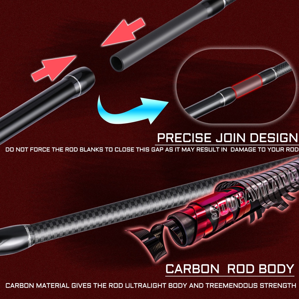 Cần câu cá SOUGAYILANG bằng sợi carbon cao cấp 1.8m/2.1m Wt 10-20LB