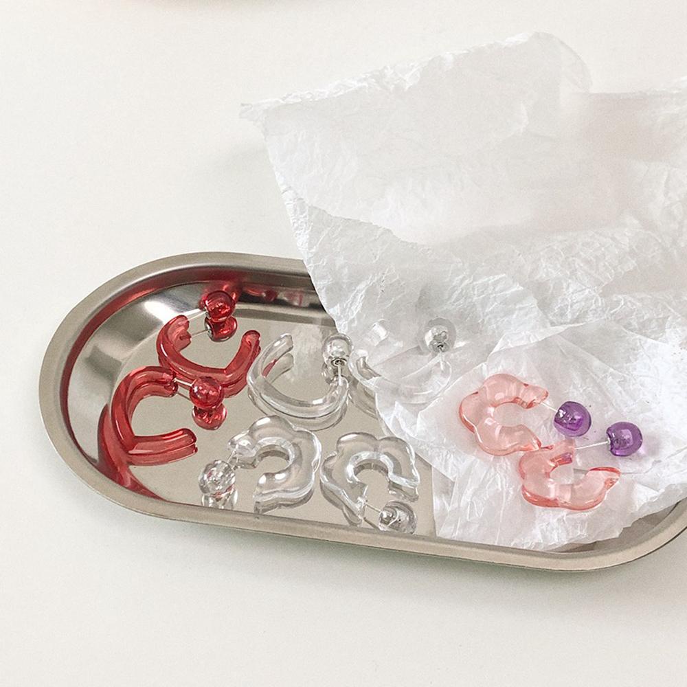 Bông Tai Hình Chữ C Trong Suốt Phong Cách Hàn Quốc Thời Trang Cho Nữ