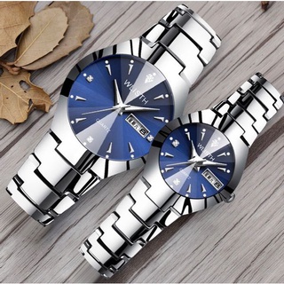 Đồng hồ cặp Wlisth mặt xanh, đơn giản mà lại rất đẹp mắt + tặng kèm 2 vòng tay phong thủy tỳ hưu thumbnail