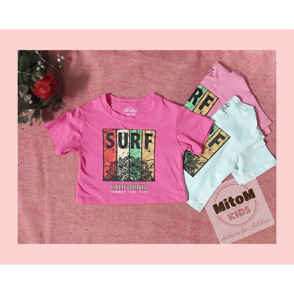 Áo cotton bé gái ♥️ FREESHIP ♥️ Chất thun cotton mềm mịn, croprop siêu đáng yêu