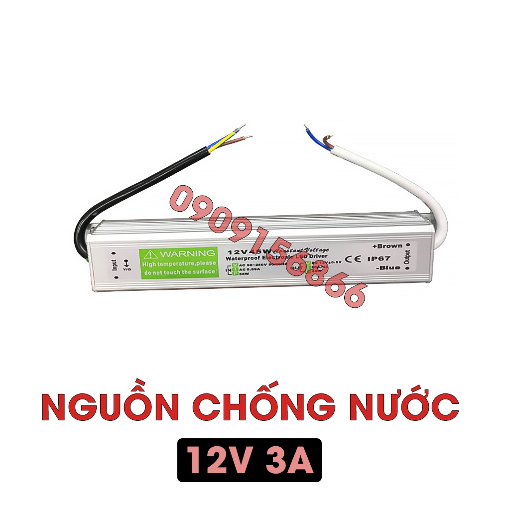 Nguồn đũa 12v 3a chống mưa ip 67