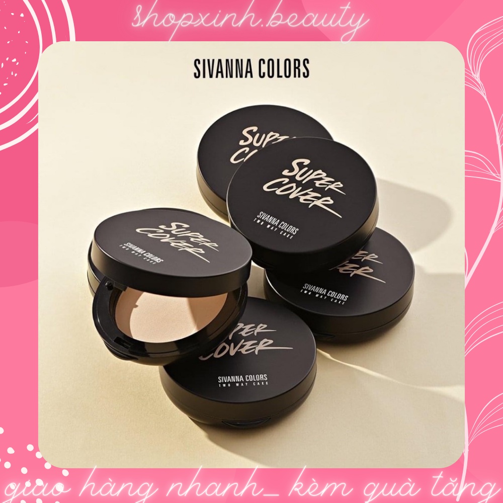 Phấn nền Sivanna Che Phủ Kháng nước Super Cover Two Way Case bản dupe loreal 24h fresh wear Thái Lan