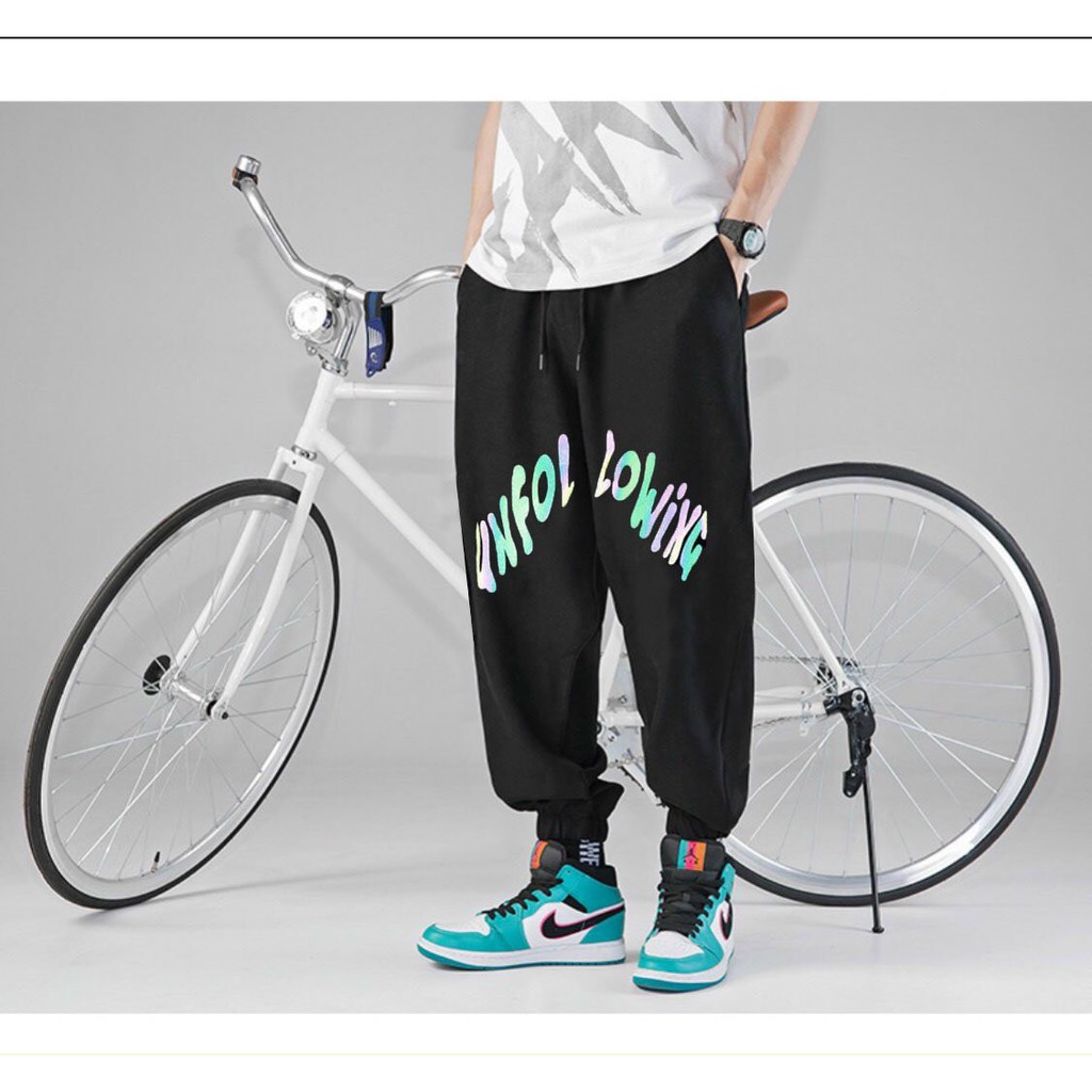 Quần Ống Rộng Nam Nữ dây rút ống chân in phát sáng phong cách unisex vải thun nỉ êm mịn cực đẹp (inphatsang)
