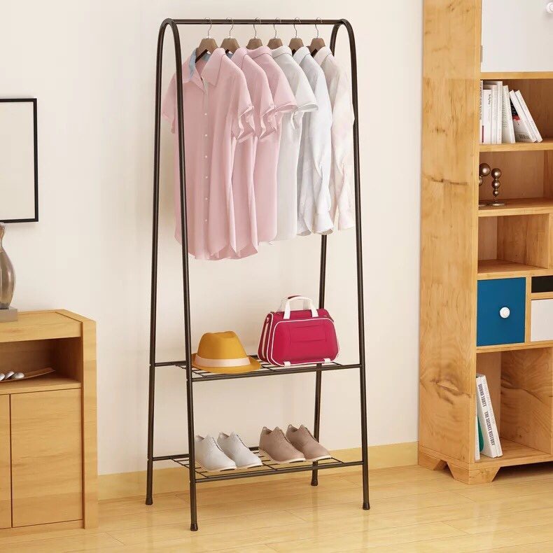 Kệ Treo Quần Áo Chữ ASHOPEMTRANG07Giá Treo Quần Áo Kiêm Kệ Để Giày Tiện Lợi Gọn Gàng Tiết Kiệm Diện Tích