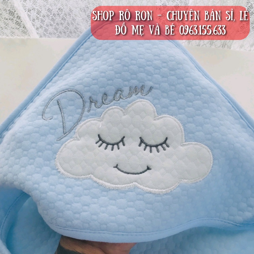 Chăn ủ choàng BEBE COMFORT cao cấp - Khăn ủ tắm có mũ cho bé - Shop Rô Ron