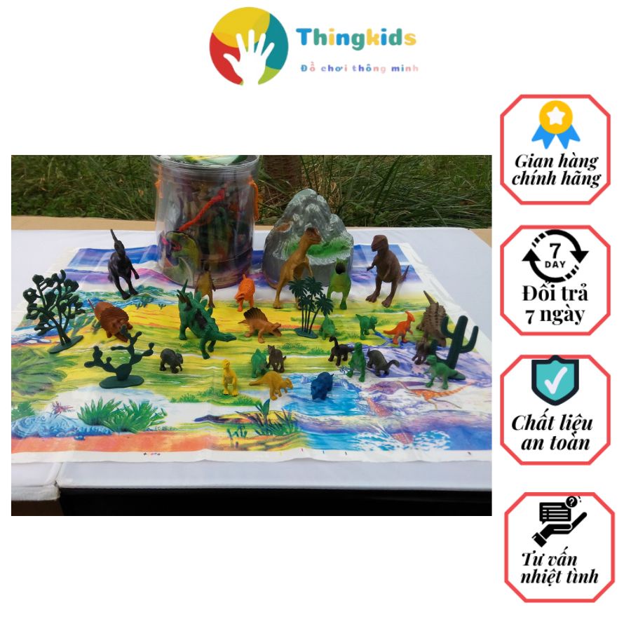 Bộ đồ chơi khủng long , động vật kèm phụ kiện - Thingkids