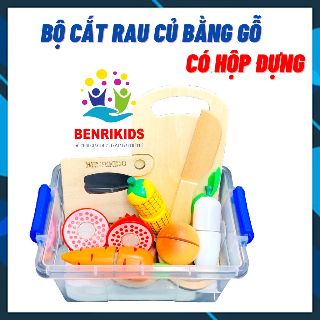 Bộ Cắt Hoa Quả Bằng Gỗ Cho Bé Đồ Chơi Nấu Ăn Bằng Gỗ