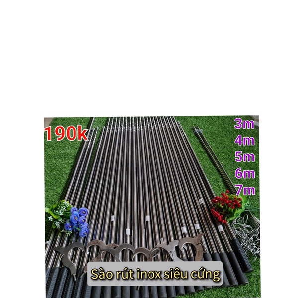 Sào rút inox siêu cứng. tặng kèm móc
