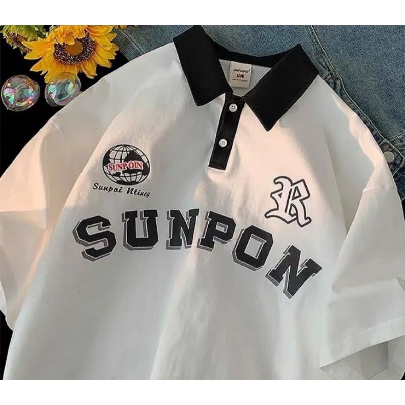Áo thun có cổ , áo polo tay lỡ form rộng - SUNPON