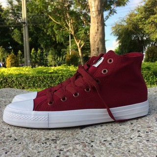 Giày Sneaker Ck2 Cổ Cao Đỏ Mận Nữ