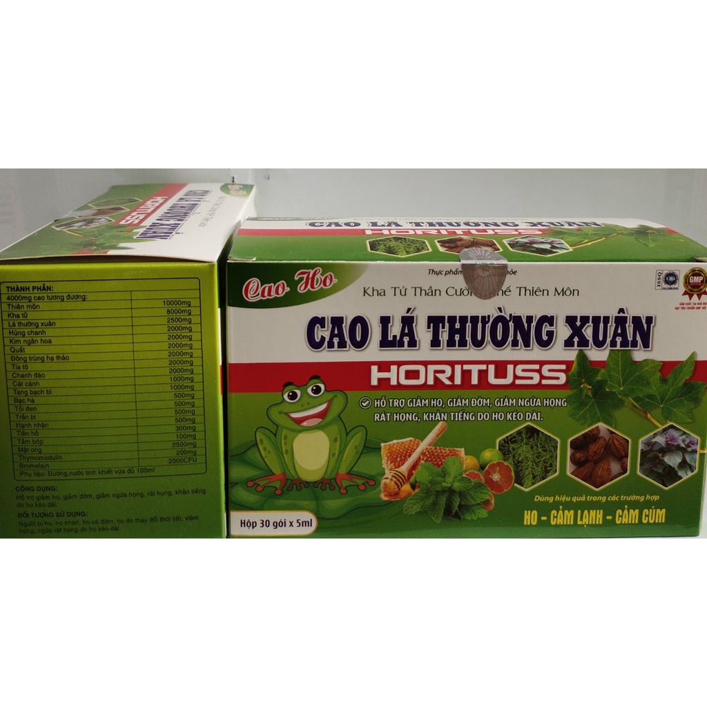 Cao ho cao lá thường xuân Horituss  giảm ho, làm ấm họng, giảm viêm họng, giảm đờm, hết khò khòe