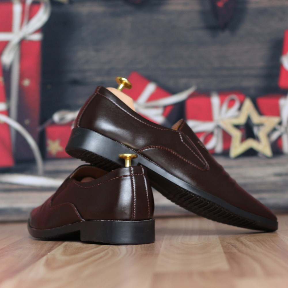 Giày Tây Nam Thời Trang 3 Sọc Nâu