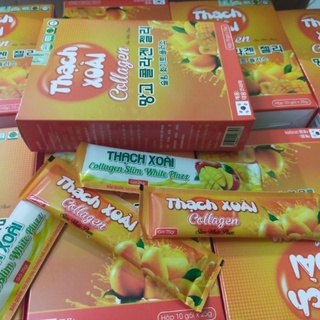 Thạch Xoài Collagen Chính Hãng, Thạch Xoài Hỗ Trợ Giảm Cân Làm Đẹp Da Hiệu Quả (Hộp 10 Gói x25gr) Giảm Cân An Toàn