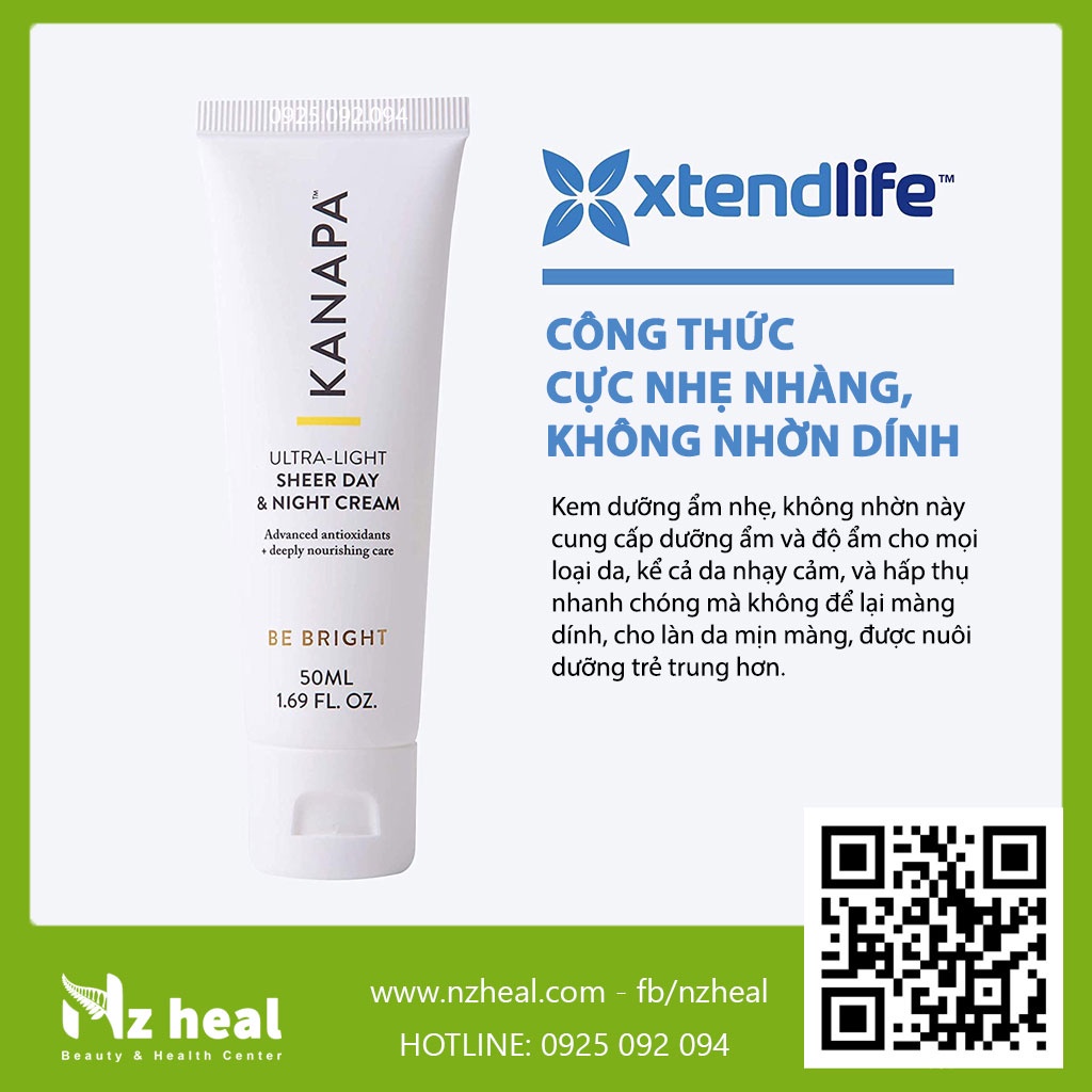 [Hỏa tốc] Kem dưỡng chống lão hóa Xtend-Life Kanapa Ultra-Light Sheer Day &amp; Night Cream (50ml)