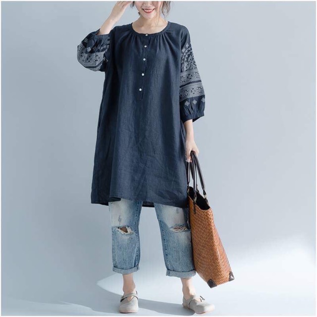 [ORDER] Váy thổ cẩm thêu tay freesize