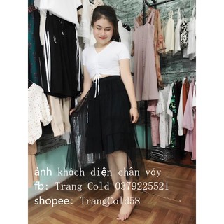 Chân váy tầng pha von siêu xinh( kèm ảnh shop chụp thật)