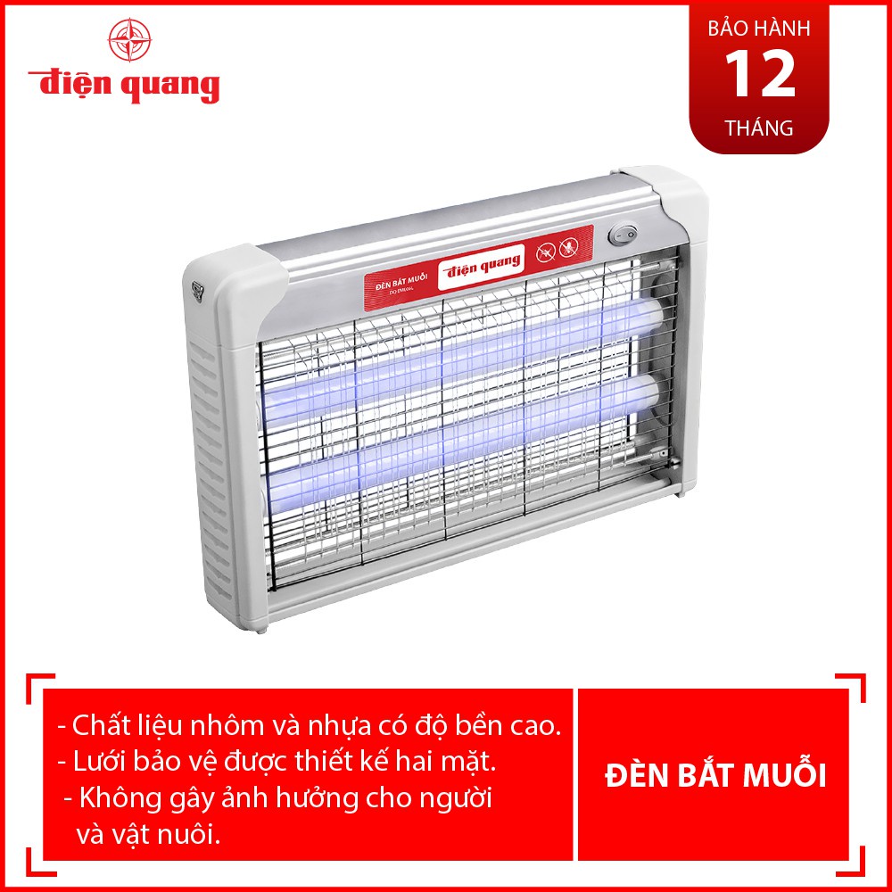 Đèn bắt muỗi Điện Quang ĐQ EML06L, diệt côn trùng, đuổi ruồi muỗi hiệu quả 99%, có lưới bảo vệ an toàn, 1 đổi 1