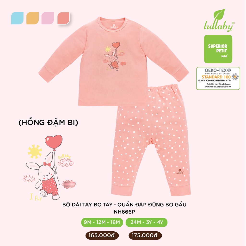 Bộ dài tay cài vai bé gái SUPERIOR PETIT Size 9M-4Y