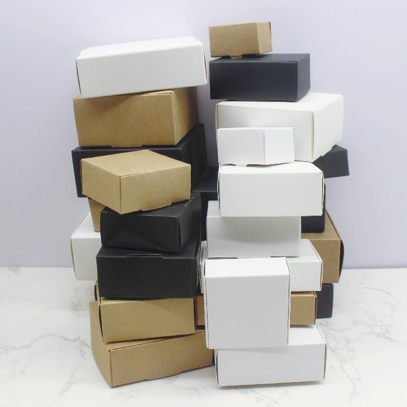 Set 10 Hộp Đựng Xà Phòng Hình Vuông Thủ Công Nhiều Kích Cỡ Màu Trắng/Đen