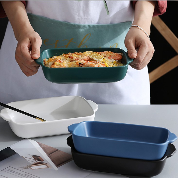 Thố nướng chữ nhật lò vi sóng nhiều màu