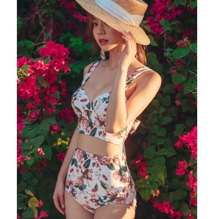 Bikini hoa sexy đi biển QUEEN BIKINI, Đồ bơi nữ Quảng Châu hoạt tiết hoa lá BIK51 | BigBuy360 - bigbuy360.vn