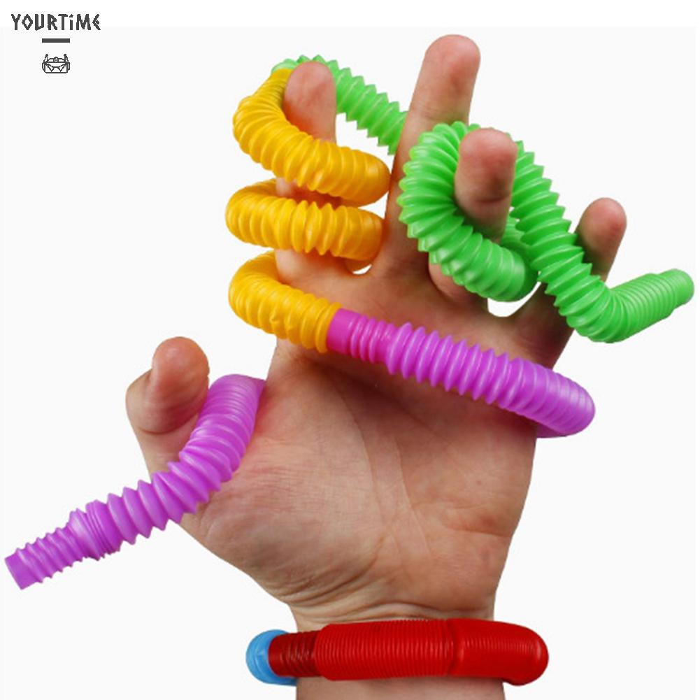 Đồ chơi Pop Tubes Fidget Toys Plastic Corrugated Pipe Autism Sensory Toys Random