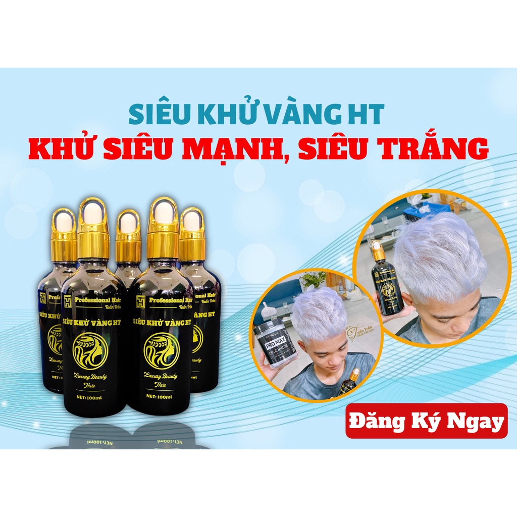 Dầu gội tím, Dầu Gội Khử Vàng HT chính hãng, khử vàng tóc siêu mạnh từ level 10 ra trắng bạch kim đơn giản