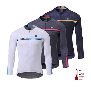 Santic nam đi xe đạp áo đua xe đạp mtb jersey dài tay thoải mái áo bảo hộ chống nắng cho nam wm0c01111