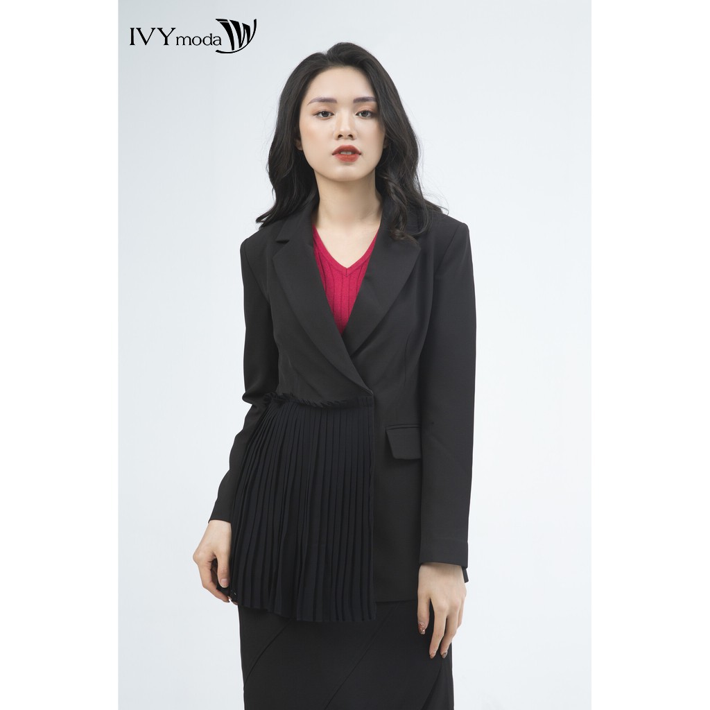 [NHẬP WABRTL5 GIẢM 10% TỐI ĐA 50K ĐH 250K ]Áo Vest nữ cổ 2 ve thiết kế IVY moda MS 67M5076