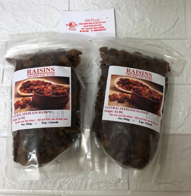 500g Nho Khô nâu Ấn độ