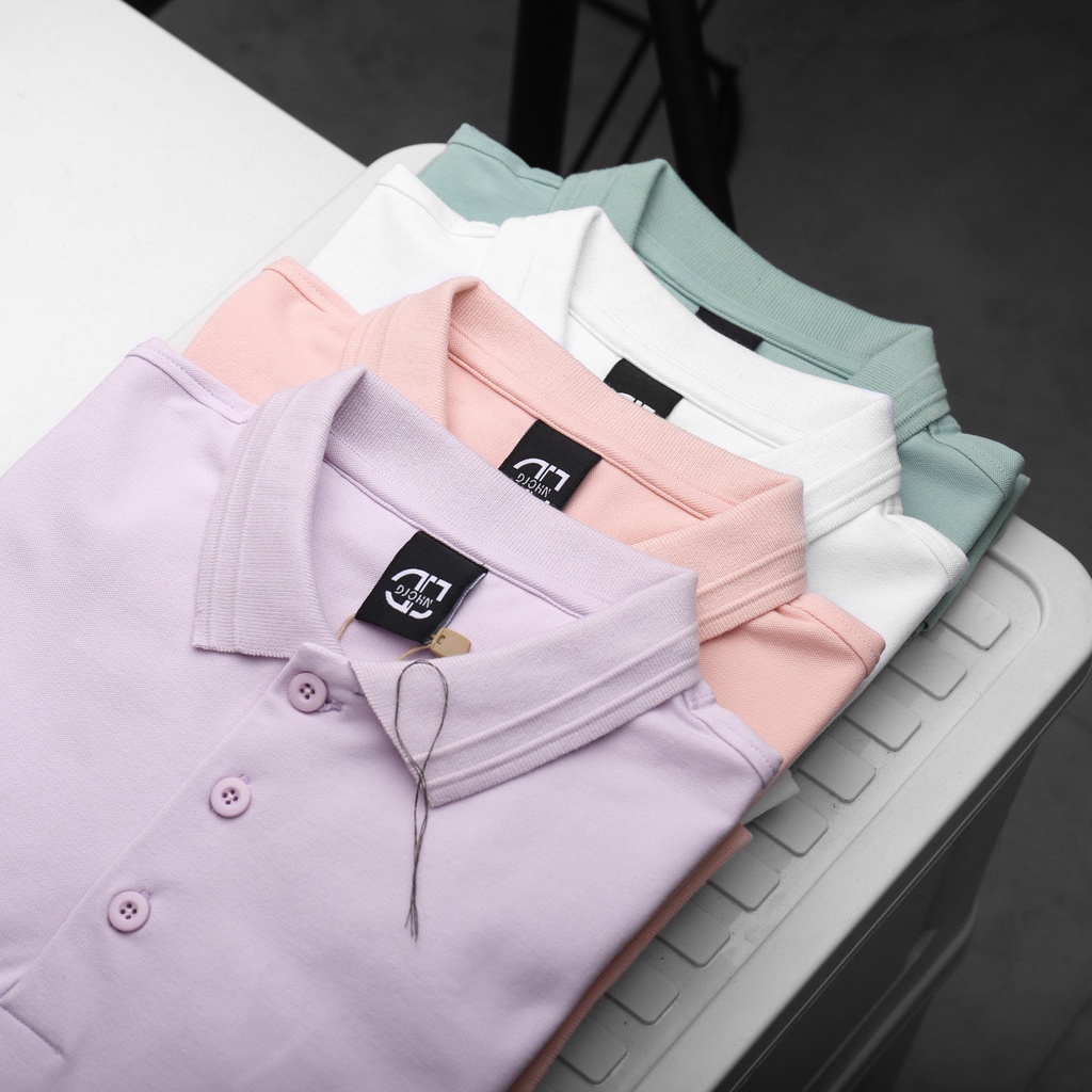 Áo polo DJOHN basic chất vải cá sấu form slim trẻ trung , Áo thun nam cổ bẻ trơn bigsize - 3bros