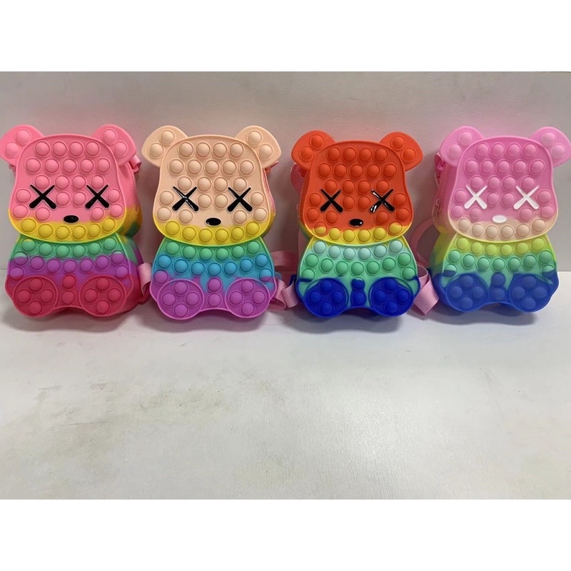 Balo gấu pop it cho bé đi chơi đựng đồ cute