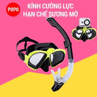 Bộ kính lặn ống thở Gopro mắt kính cường lực gắn được GOPRO, SJCAM  SPORTY cùng ống thở ngăn nước