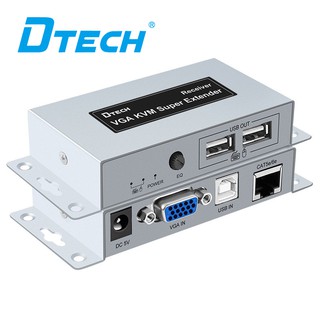 Bộ chuyển đổi tín hiệu vga qua cáp mạng Lan 100M (điều khiển chuột USB) DTECH DT-7044