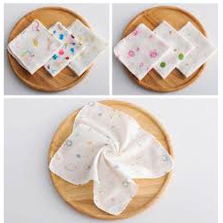 Sét 10 khăn xô sữa xuất nhật 2 lớp in hoa