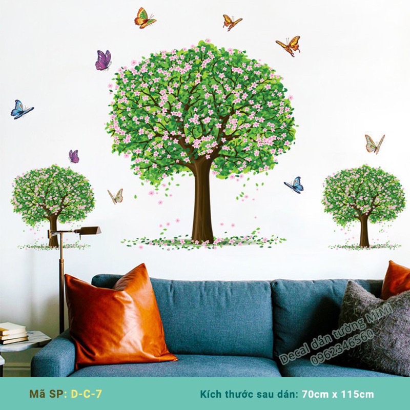 Decal dán tường mẫu 3 cây xanh