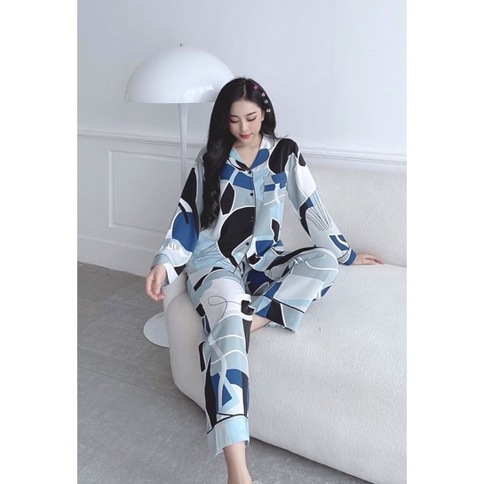 Bộ ngủ Lụa Tay dài Quần dài size 2XL 75kg | BigBuy360 - bigbuy360.vn