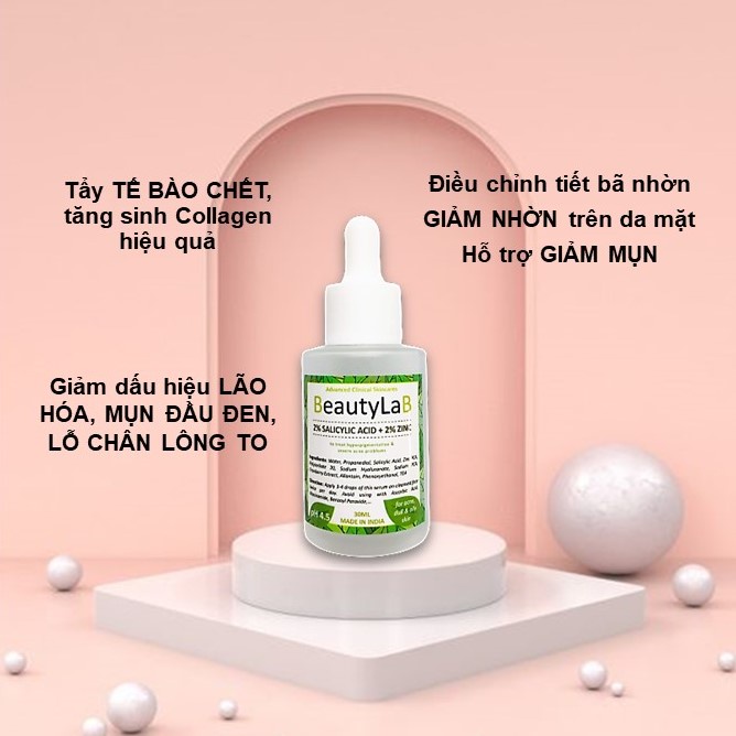 Serum CAO CẤP giảm thâm nám, kiềm dầu 2% BHA 2% Zinc