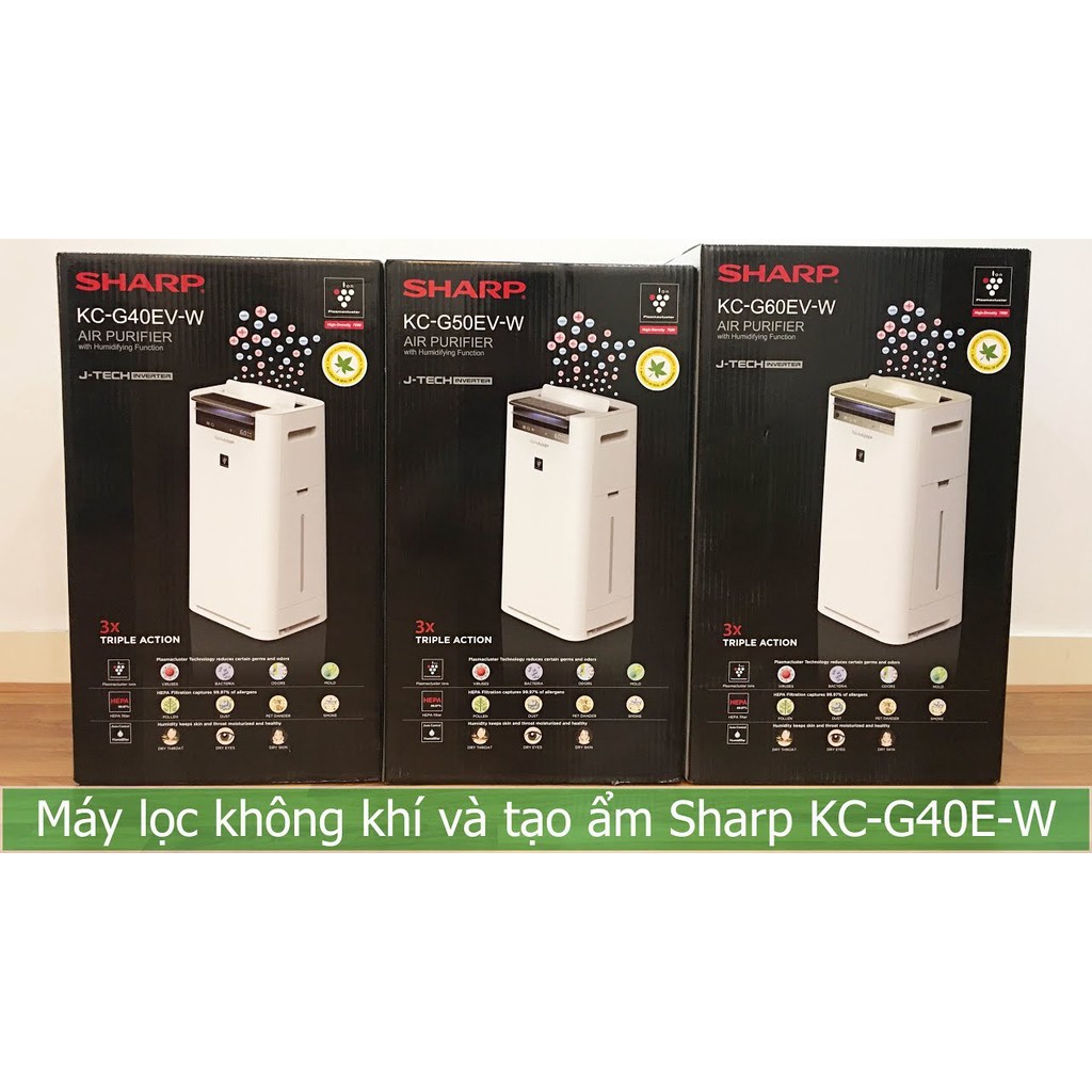 Máy Lọc Không Khí Và Tạo Ẩm Sharp KC-G40EV-W Chính Hãng