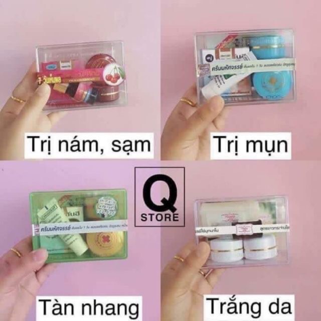 Bộ mỹ phẩm nám, mụn, tàn nhang, trắng da thái lan