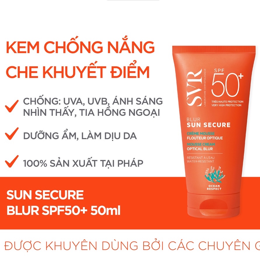 Kem chống nắng che khuyết điểm SVR Sun Secure Blur SPF 50 50ml