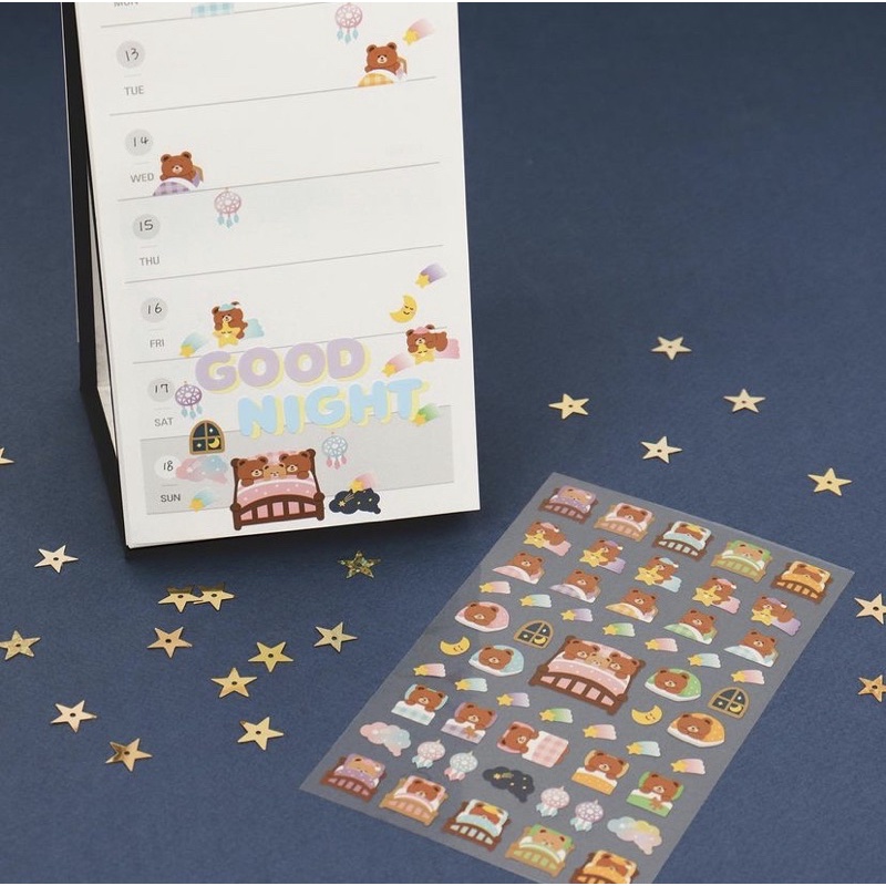 STICKERS HÌNH DÁN GẤU NÂU TRANG TRÍ - DAISO HÀN QUỐC